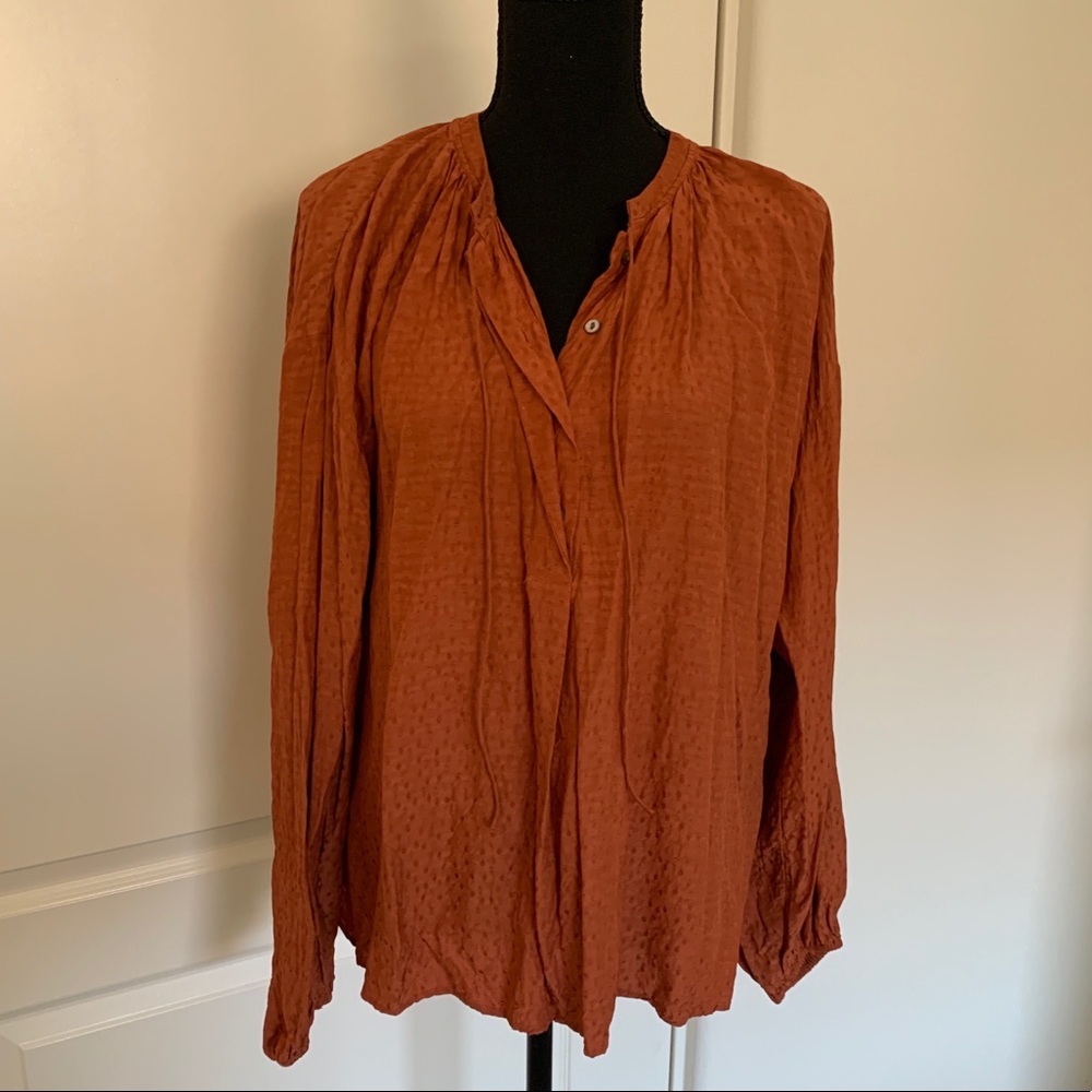 Cute Burnt Orange Long Sleeve Top